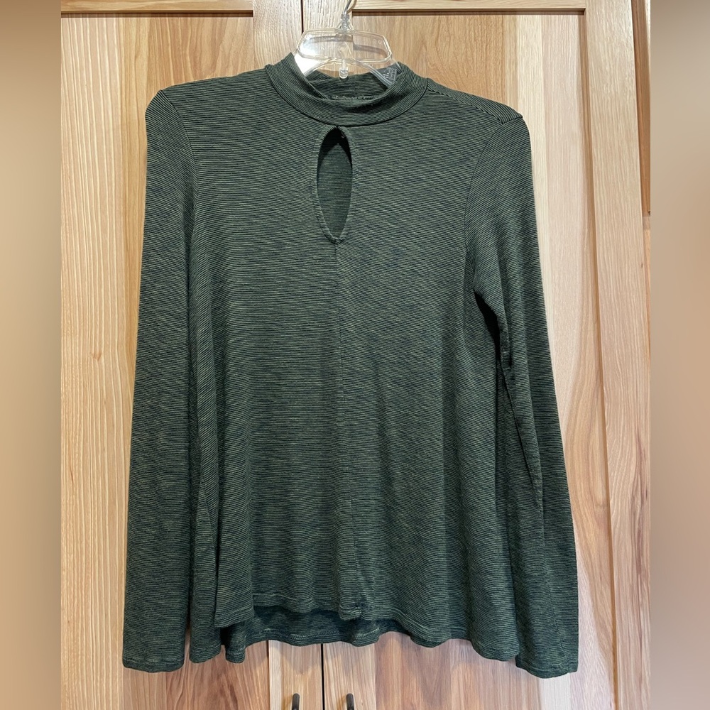 Forest green long sleeve slub shirt
